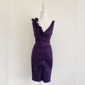 NEW! Xscape mini purple dress with ruffles size 6